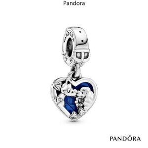 Pandora Heart Charm with Blue Enamel